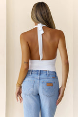 BASE Contour In Her Element Halter Cowl Top White