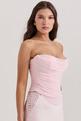 ballerina pink strapless corset