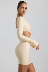 Cut-Out Hardware Detail Mini Dress in Buttercream