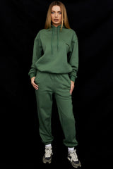 moss cotton fleece-back oversized hoodie