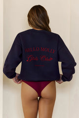 BASE Girls Club Round Neck Sweatshirt Navy