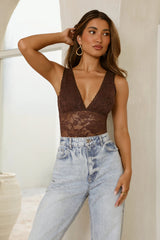 Gentle Power Lace Bodysuit Brown