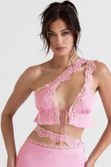 pink floaty cropped top
