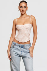 pink floral lace camisole