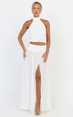Melanie Maxi Skirt - Gathered Yoke Skirt in Cream