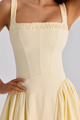 lemon cotton midi sundress
