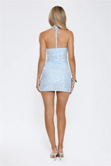 Feeling Lucky Sequin Halter Top Blue