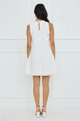Seashell Chic Embroidered Mini Dress White