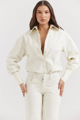 ivory denim shirt