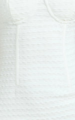 Marcelina Midi Dress - Sweetheart Neck Bodycon Dress in Off White