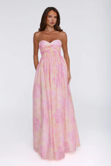 Twilight Spell Strapless Maxi Dress Floral