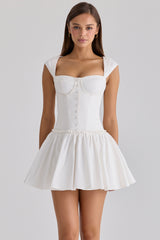 white cotton mini dress