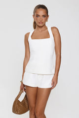 Minimalist Vibe Tailored Top White