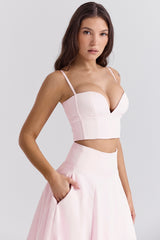 ballerina pink cropped bralette top